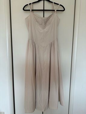 Cream Spaghetti-Strap Maxi Dress
